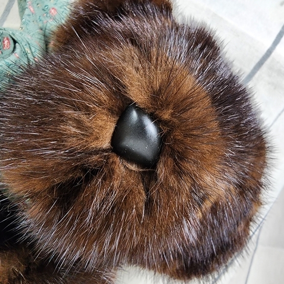 Vintage Handcrafted Genuine  Mink Fur Teddy Bear Jointed 19" Tall - Picture 11 of 16